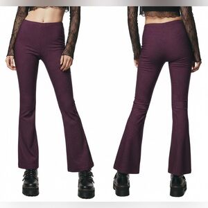 CURRENT MOOD PINSTRIPE FEELING THE BLUES FLARED PANTS RED/PURPLE